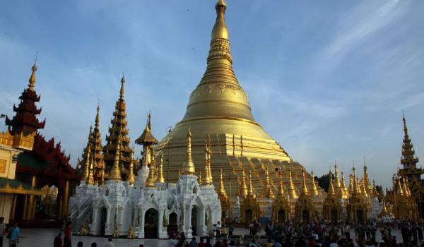 The gilded Shwedagon Pagoda in Yangon.