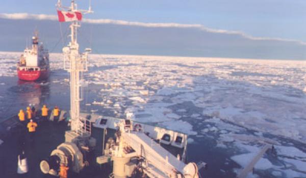 Following the icebreaker Sir Wilfrid Laurier through the Bellot Strait.