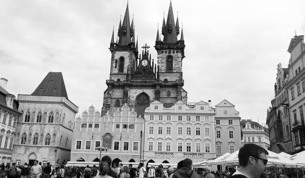 Prague’s Old Town Square features beautifully restored buildings.