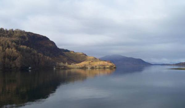 A view from Eilean Donan Castle, near the Isle of Skye.