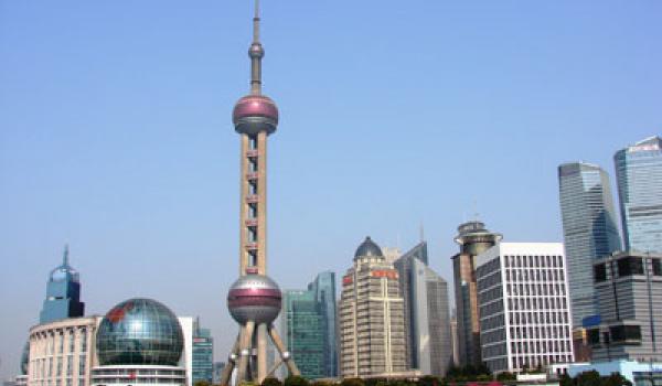 The skyline of the Pudong district, Shanghai