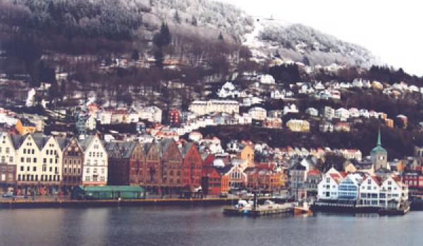 The view of the Bryggen from our room at the Clarion Admiral Hotel — Bergen.