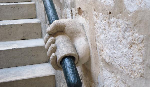 “Handrail” on stairway at Rector’s Palace in Dubrovnik, Croatia