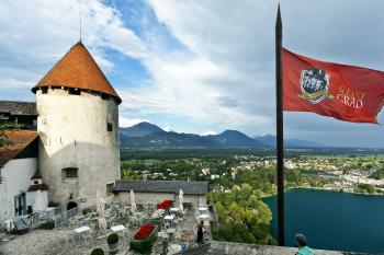 A short hike up to Bled Castle rewards visitors with sweeping views of the lake and surrounding mountains. Photo by Dominic Arizona Bonuccelli