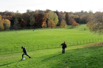 Kenwood House grounds and Hampstead Heath on a Sunday afternoon.