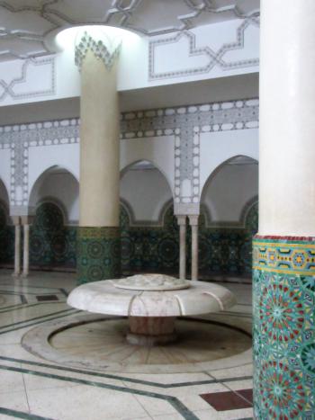 Ablution area in the lower level of the Hassan II Mosque — Casablanca. Photos by Stephen Addison