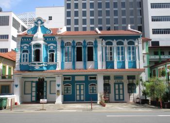 A traditional Baroque Peranakan building in Singapore.