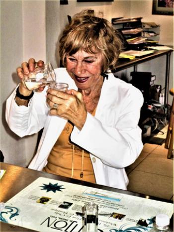 Fyllis Hockman fashioning perfume at Tijon Parfumerie — Saint-Martin. Photo by Victor Block