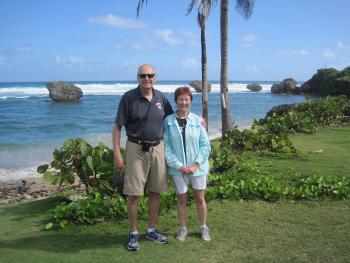 Lynn and Carol Probst in Bathsheba, Barbados.