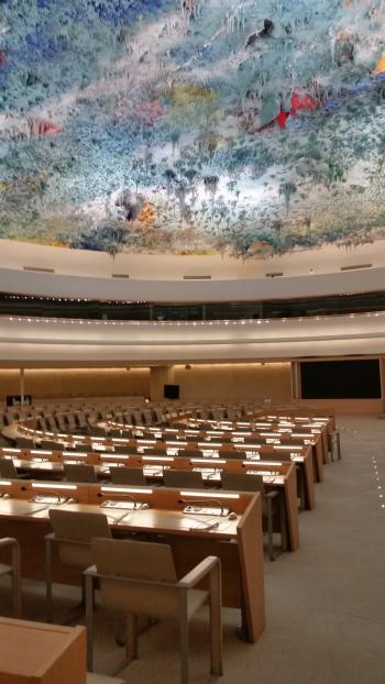 The meeting hall in the UN where many key discussions take place.