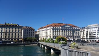 Two of the many watch ateliers along the lake: Breitling and Rolex.