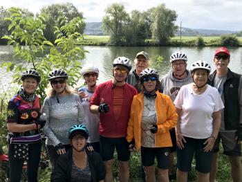 Part of our group as we paused along the Mosel.