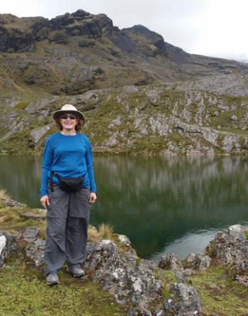 Carrie Gillespie at Lago Chilata, in the Mt. Illampu foothills outside Sorata.