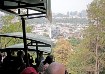 View of Santiago from the funicular. Photo by Theodore Liebersfeld