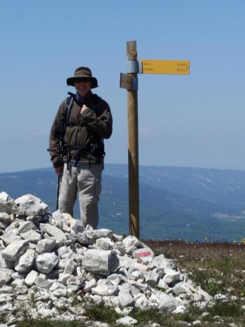 Randy Poteet at the highest point of Inntravel's “The Provence Long Trail” itinerary in France. Photo by Sally Schoenberg