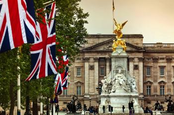 Always festive on the outside, Buckingham Palace’s lavish interior is also open to visitors in late summer when the Queen is out of town. Photo by Dominic Arizona Bonuccelli