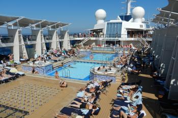 To avoid the worst crowds on a cruise ship, use amenities such as swimming pools during off-peak hours. Photo by Rick Steves