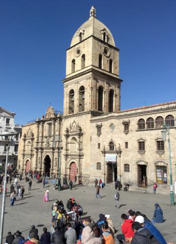 Murillo Plaza in La Paz, Bolivia. Photo by Frank Stewart