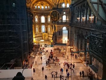 Even during restoration, the interior of Hagia Sofia is a sight to behold.