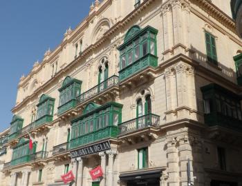 Examples of some of the elaborate balconies in Mdina.