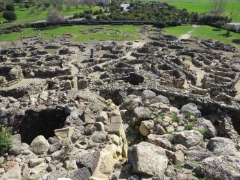 Looking down on the ruins at Barumini from the top of the fortress.