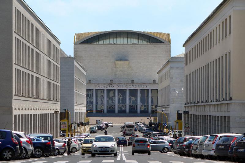 You can see prime examples of fascist-era architecture in Mussolini’s E.U.R. suburb just south of Rome.