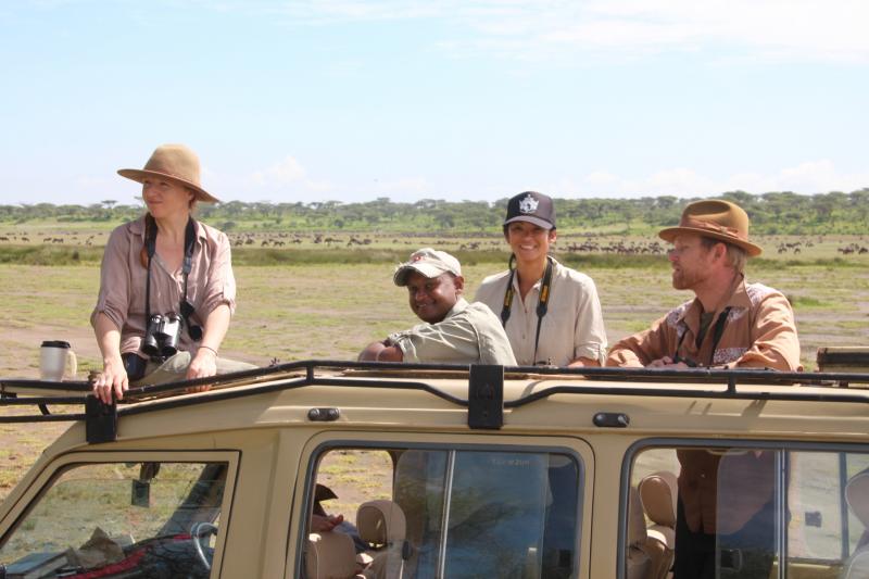 In search of lions in a Land Cruiser.