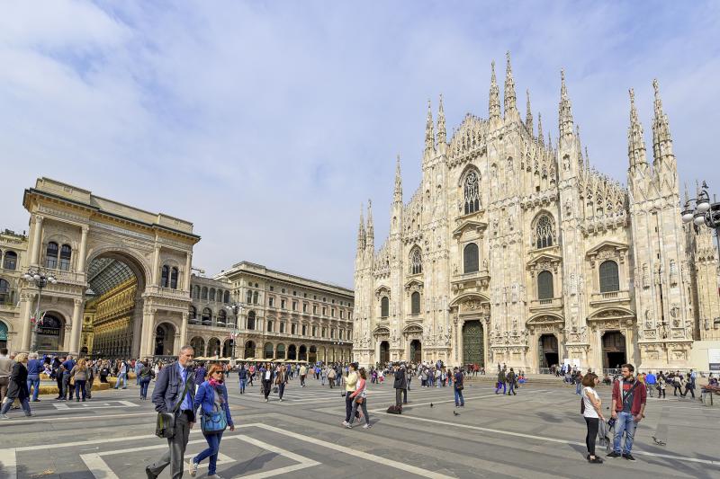 Milan’s main square and cathedral. Photo by Cameron Hewitt